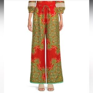 Tyler Boe Red and Green Wide-Leg Jumpsuit